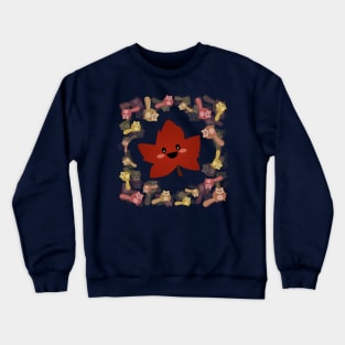 Happy autumn leaf and the crazy chipmunk hurricane Crewneck Sweatshirt